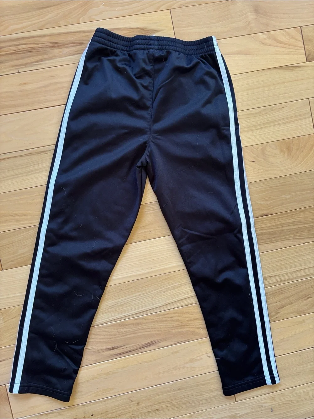 adidas Black Kids Joggers with White Side Stripes